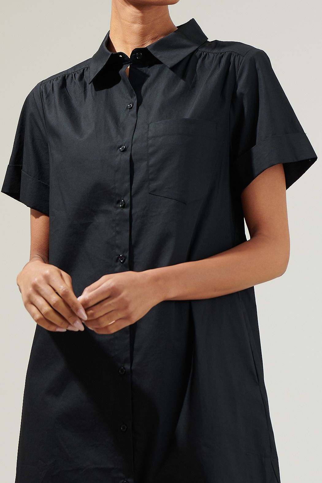 Kaylee Button Down Shirt Dress - C414