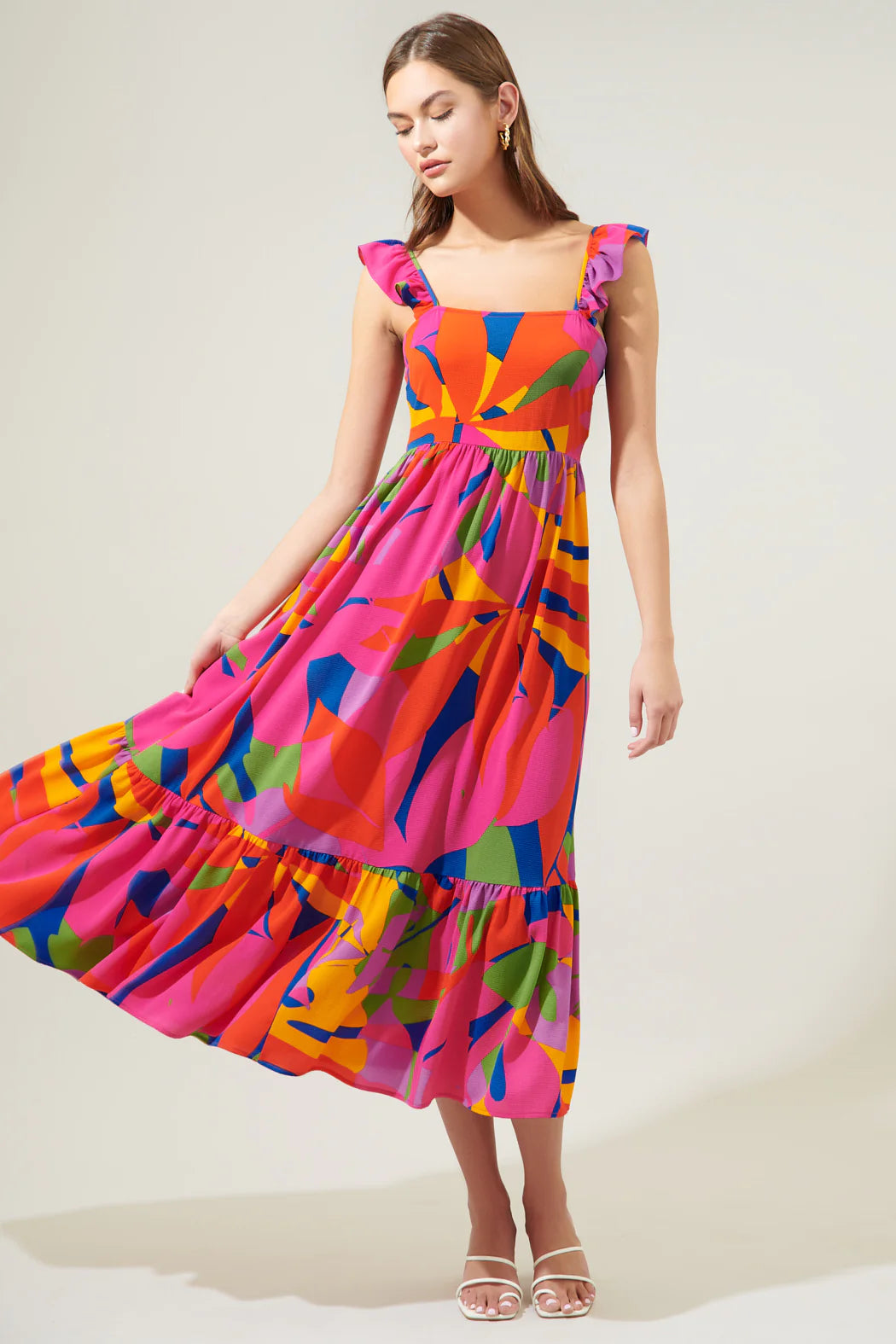 Soleil Abstract Portia Midi Dress - C208