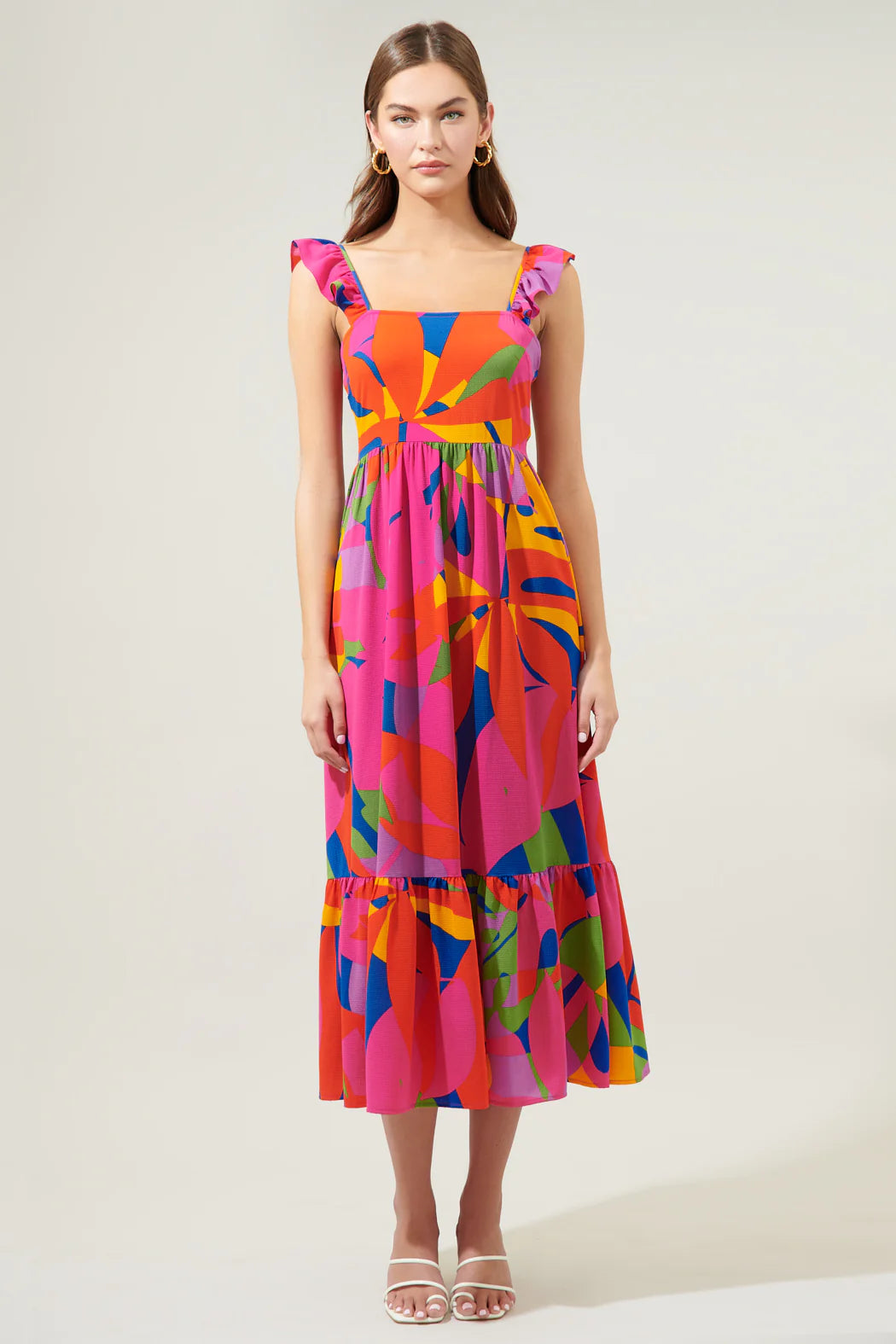 Soleil Abstract Portia Midi Dress - C208