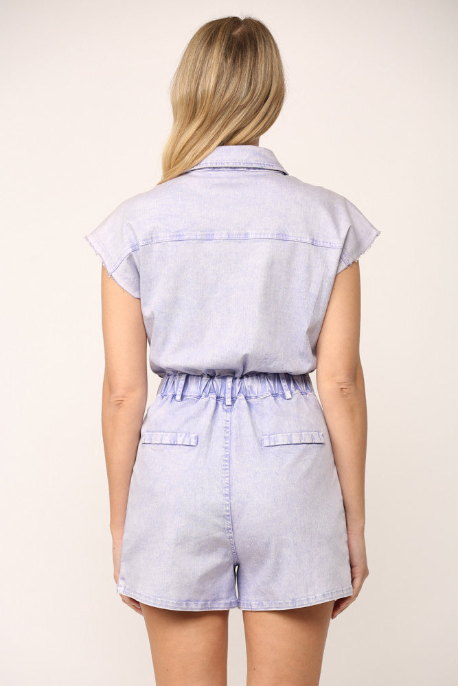 WASHED UTILITY ROMPER