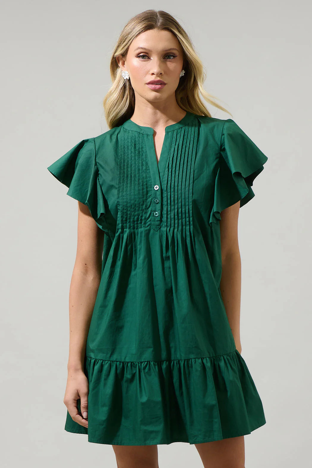 Lizzy Pleated Ruffle Mini Dress - J212