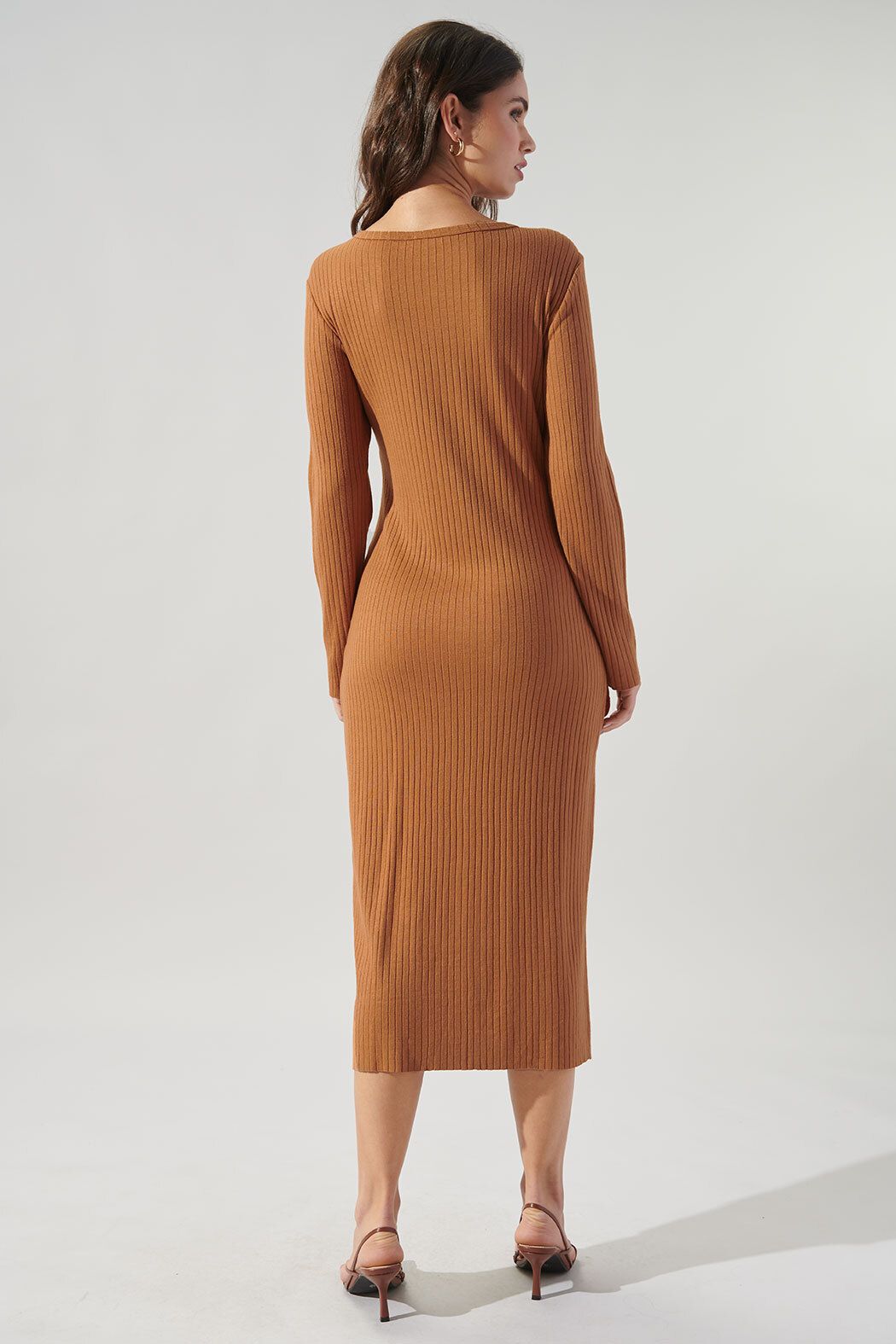 Provence Ribbed Knit Midi Cardigan Dress - F104