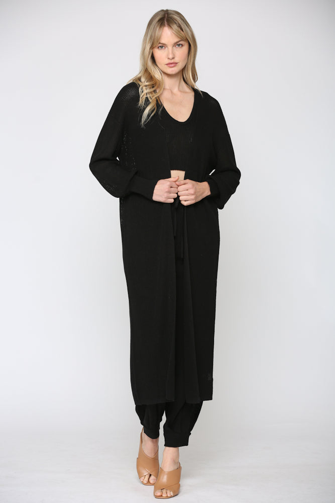 Linen Blend Lightweight Duster Cardigan - J413