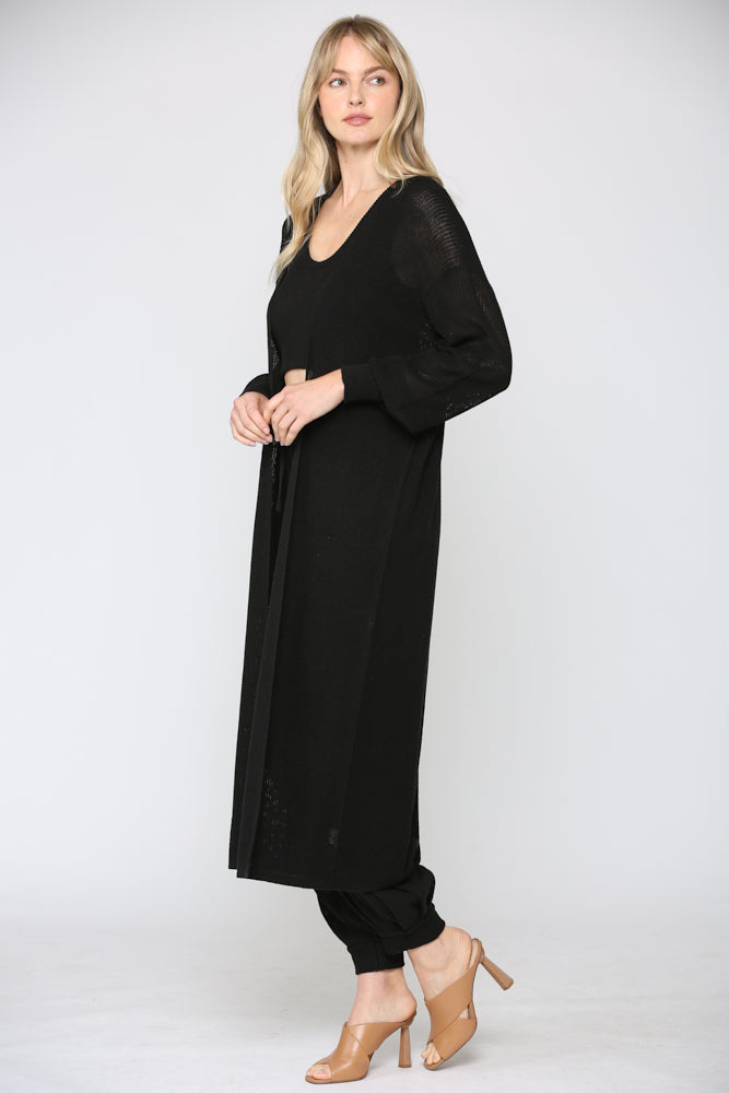 Linen Blend Lightweight Duster Cardigan - J413