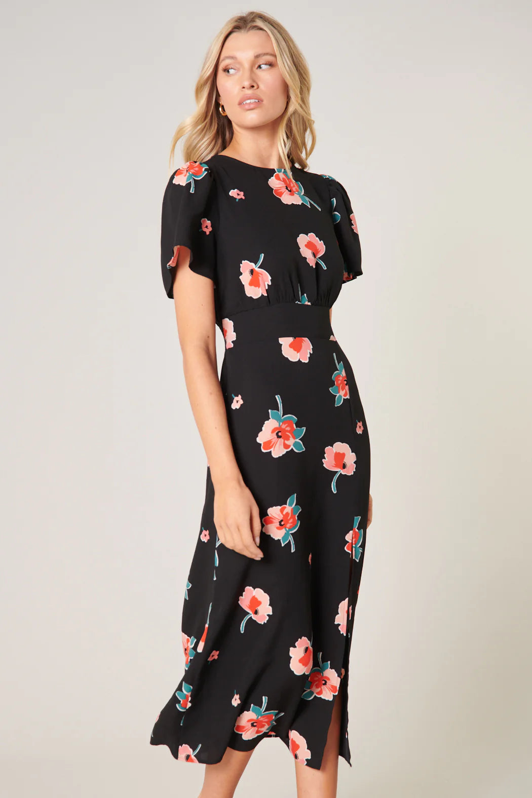 Suki Bloom Floral Midi Dress - D603