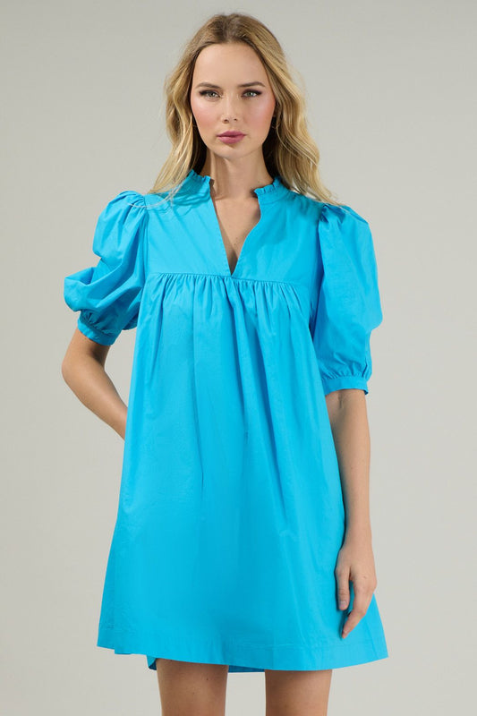 Julissa Split Neck Babydoll Dress - D702