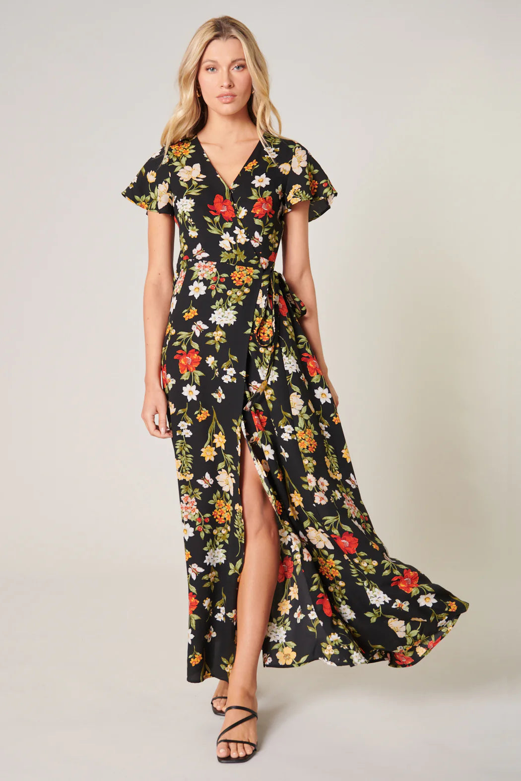 Willa Floral Lunar Maxi Wrap Dress F401