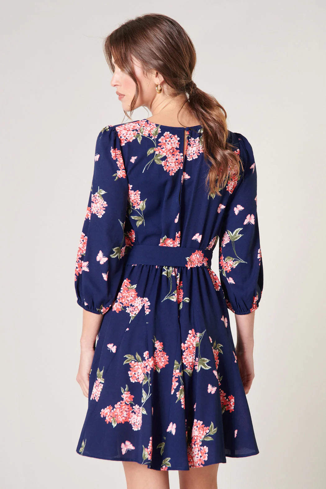 Perla Floral Balloon Sleeve Derby Dress - C401