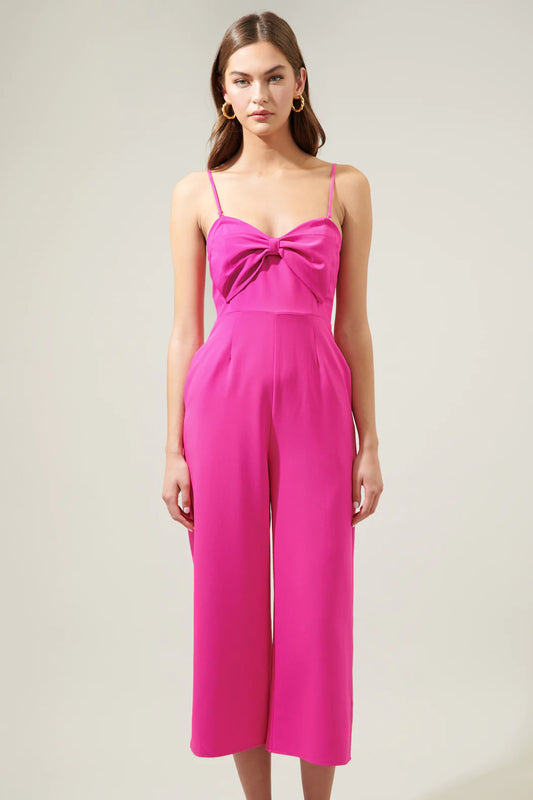 Caruso Bow Tie Cropped Jumpsuit - B905