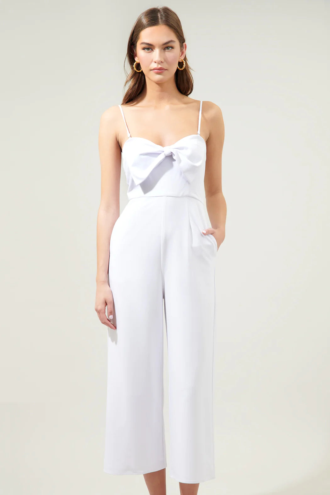 Caruso Bow Tie Cropped Jumpsuit - B905