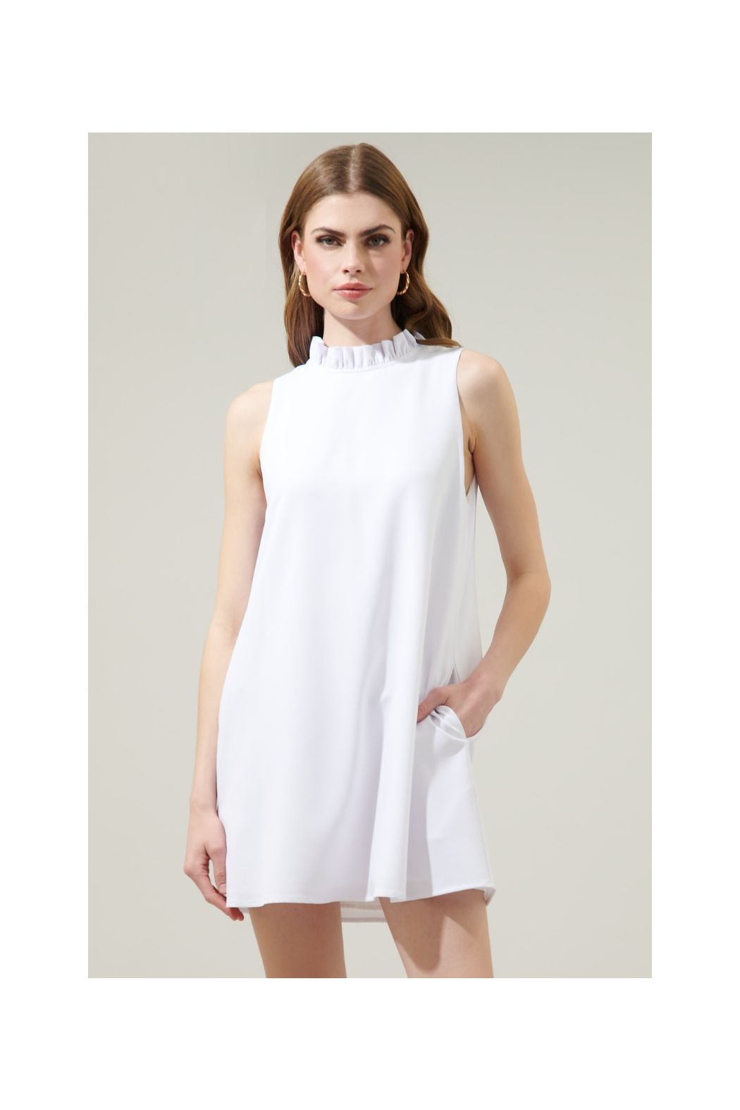 Benson Trapeze Mock Neck Mini Dress - J208