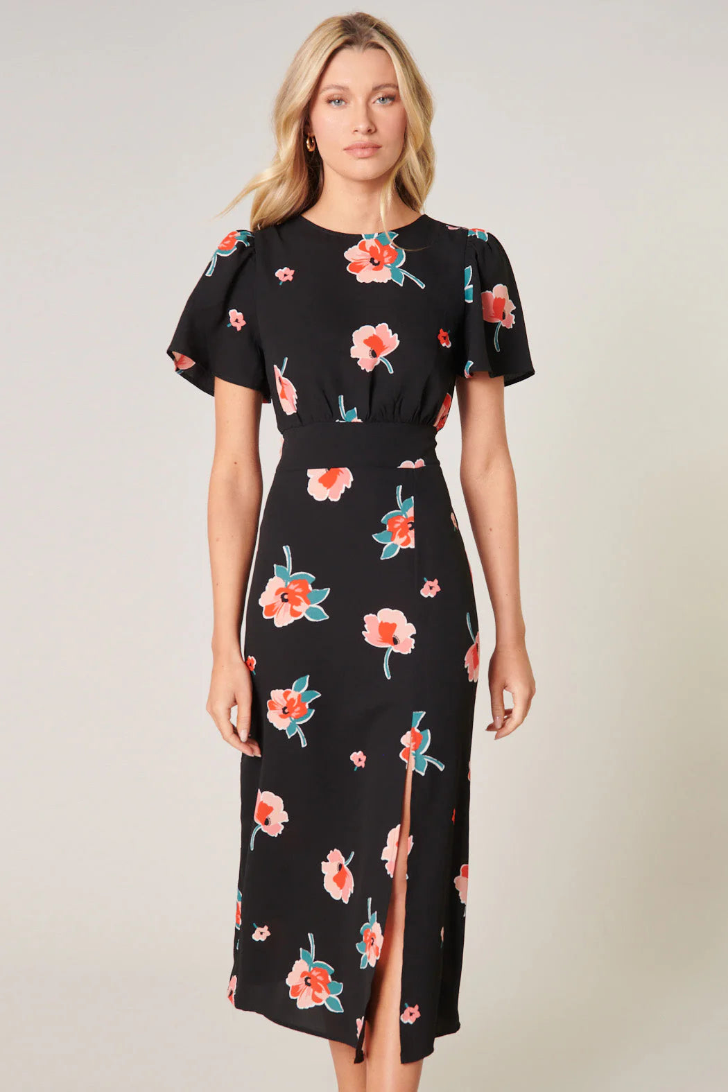 Suki Bloom Floral Midi Dress - D603