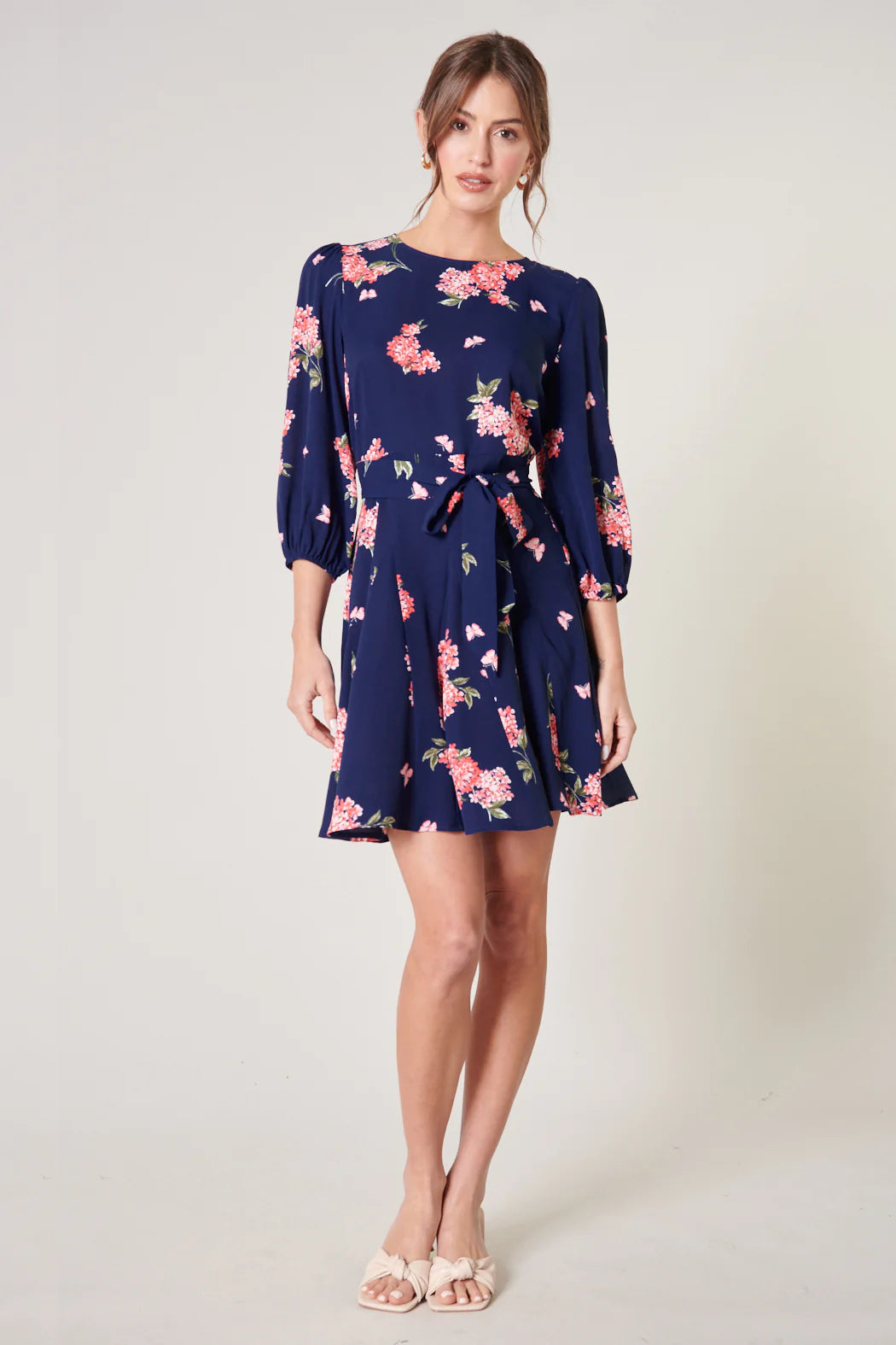 Perla Floral Balloon Sleeve Derby Dress - C401