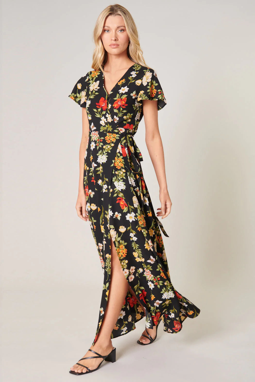 Willa Floral Lunar Maxi Wrap Dress F401