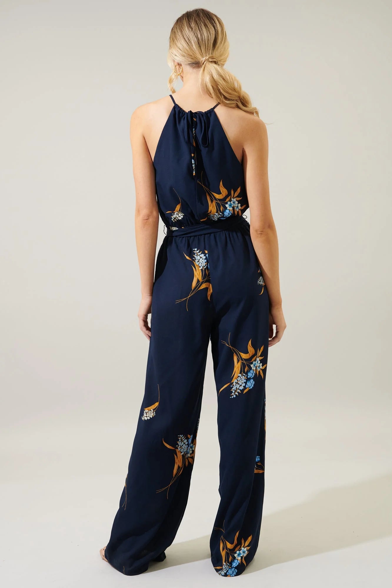 Dusk Floral Lighthearted Trapeze Jumpsuit - D111