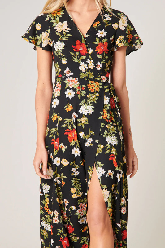 Willa Floral Lunar Maxi Wrap Dress F401