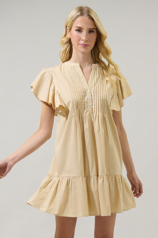 Lizzy Pleated Ruffle Mini Dress - J212