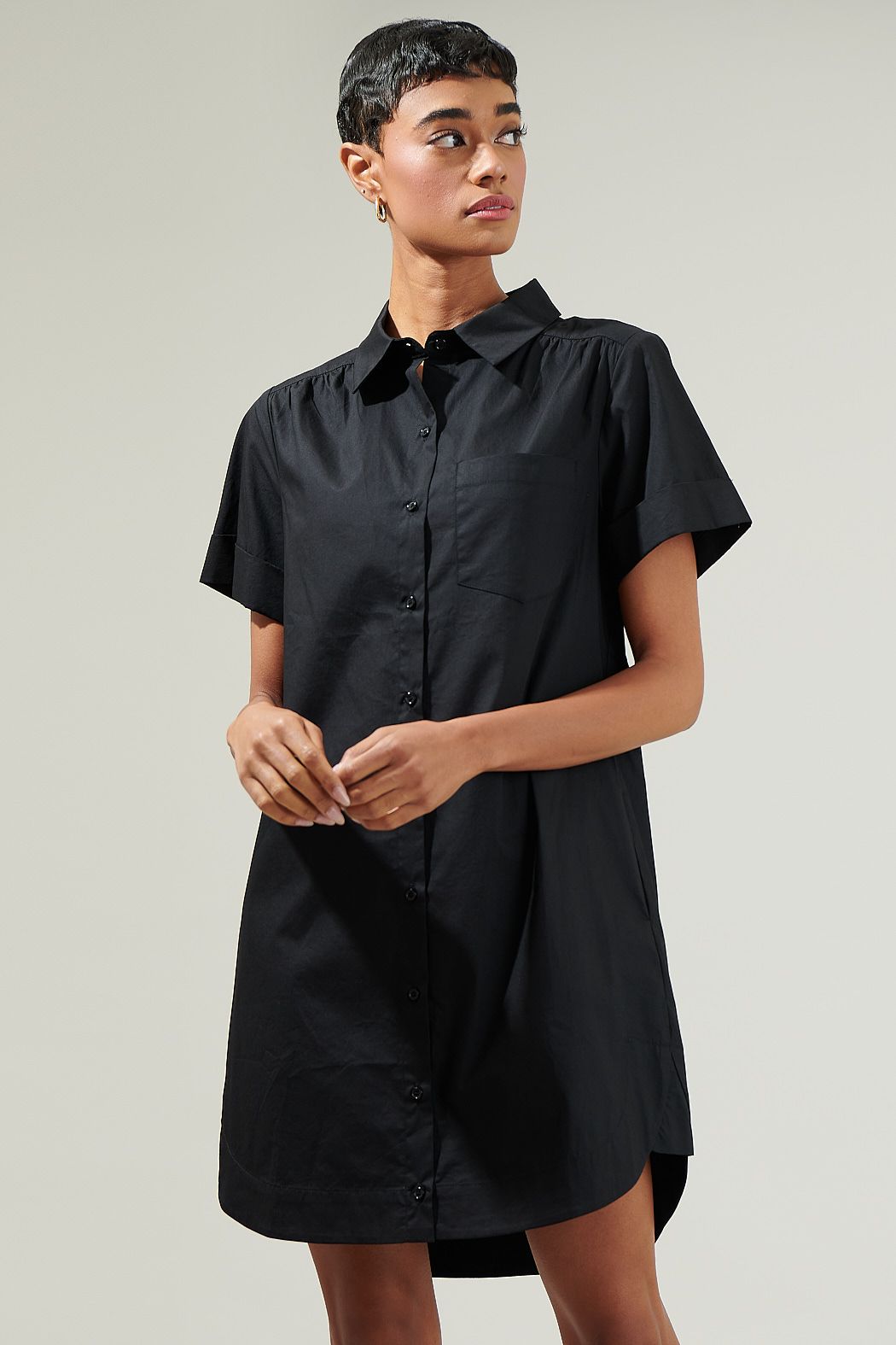 Kaylee Button Down Shirt Dress - C414