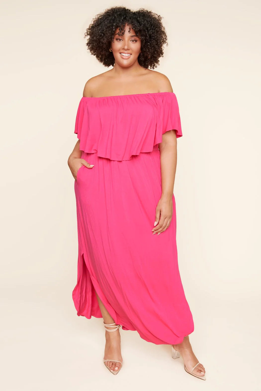 Shelbee Popover Jersey Knit Maxi Dress Curve - C313