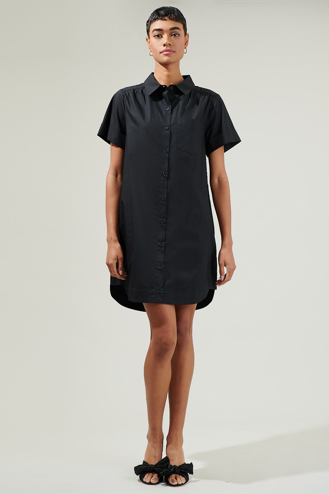 Kaylee Button Down Shirt Dress - C414