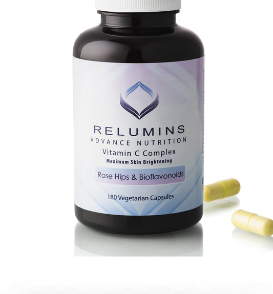 Relumins Advance Vitamin C MAX Skin Whitening Complex With Rose Hips & Bioflavinoids - 180 Capsules (90 Day Supply)