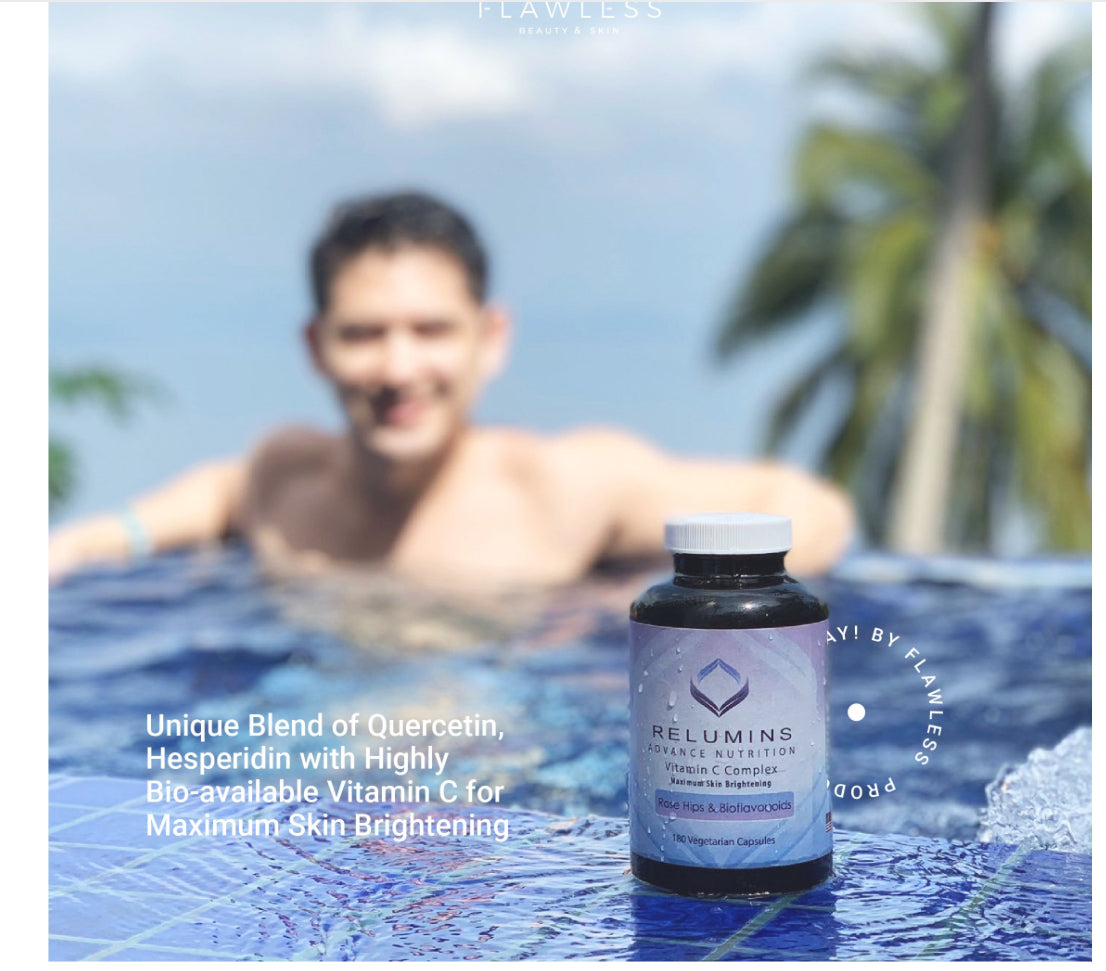 Relumins Advance Vitamin C MAX Skin Whitening Complex With Rose Hips & Bioflavinoids - 180 Capsules (90 Day Supply)