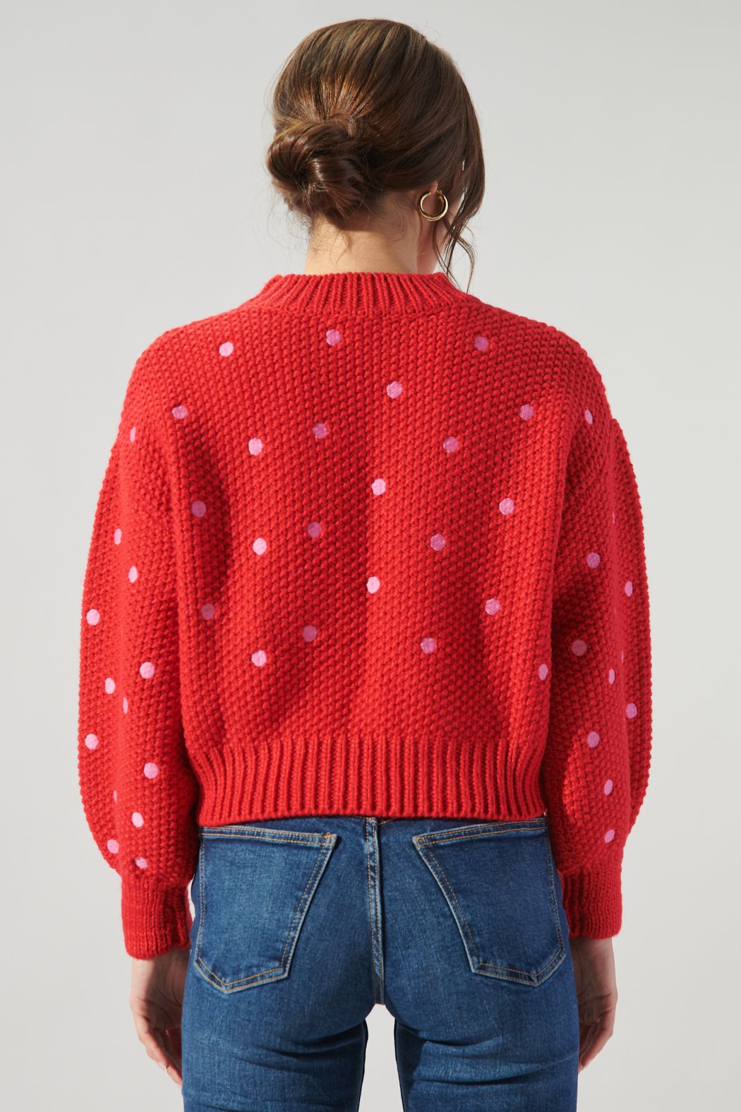 Minnie Embroidered Dot Sweater - 529A