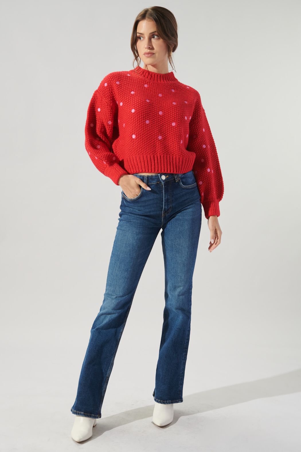 Minnie Embroidered Dot Sweater - 529A