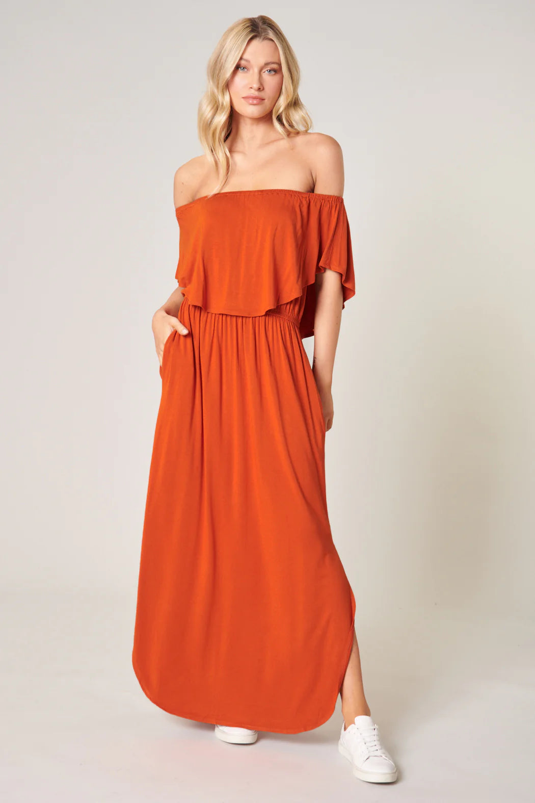 Shelbee Popover Jersey Knit Maxi Dress - A105