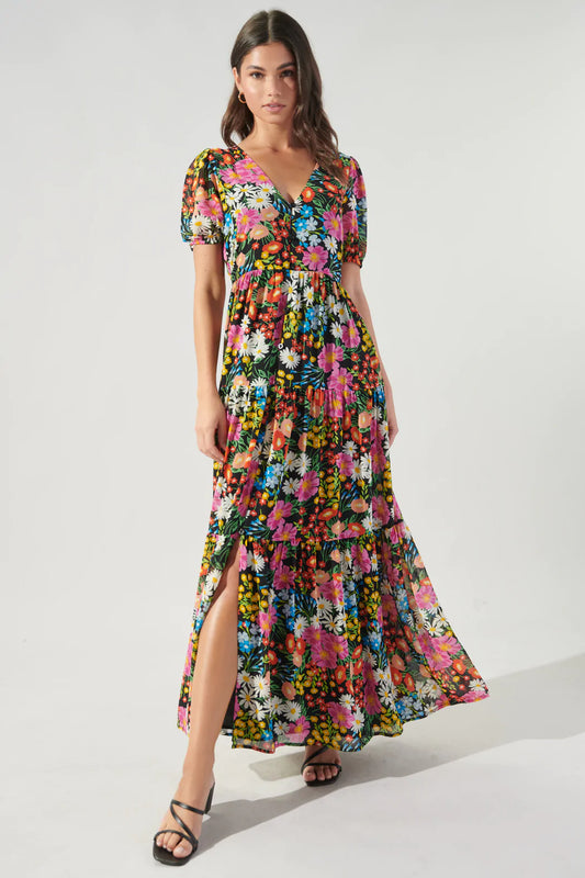 Lupita Floral Monaco Tiered Maxi Dress -  563A