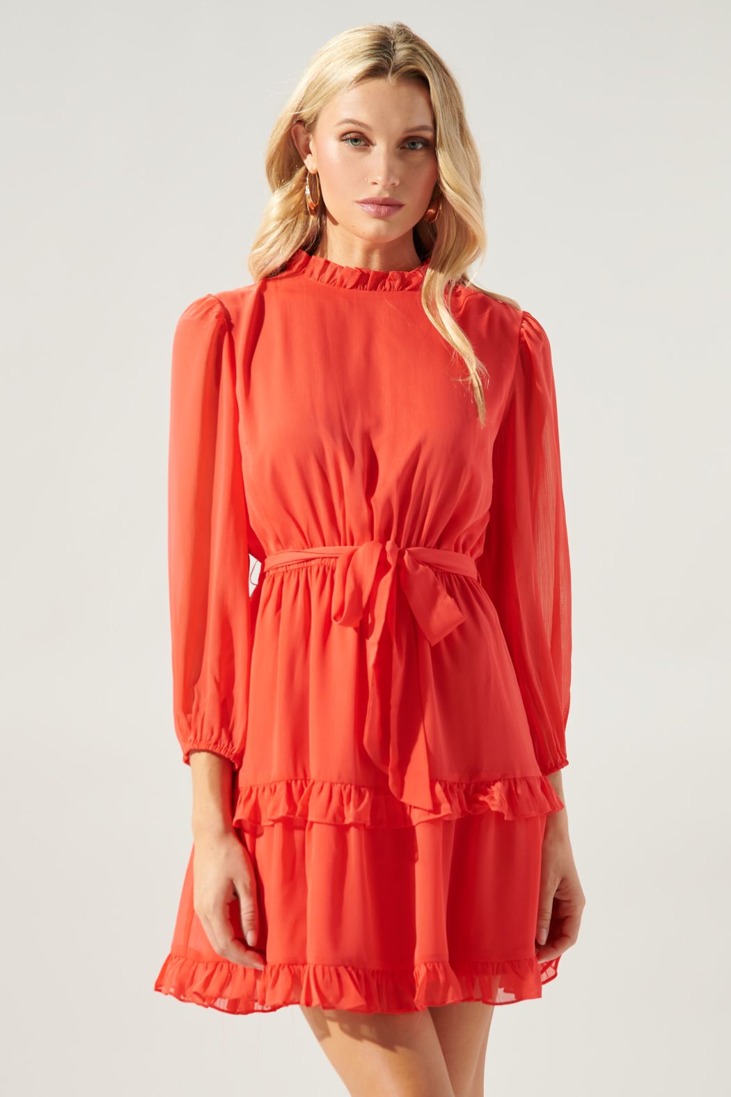 Moscow Shirred Ruffle Layer Dress - 655C