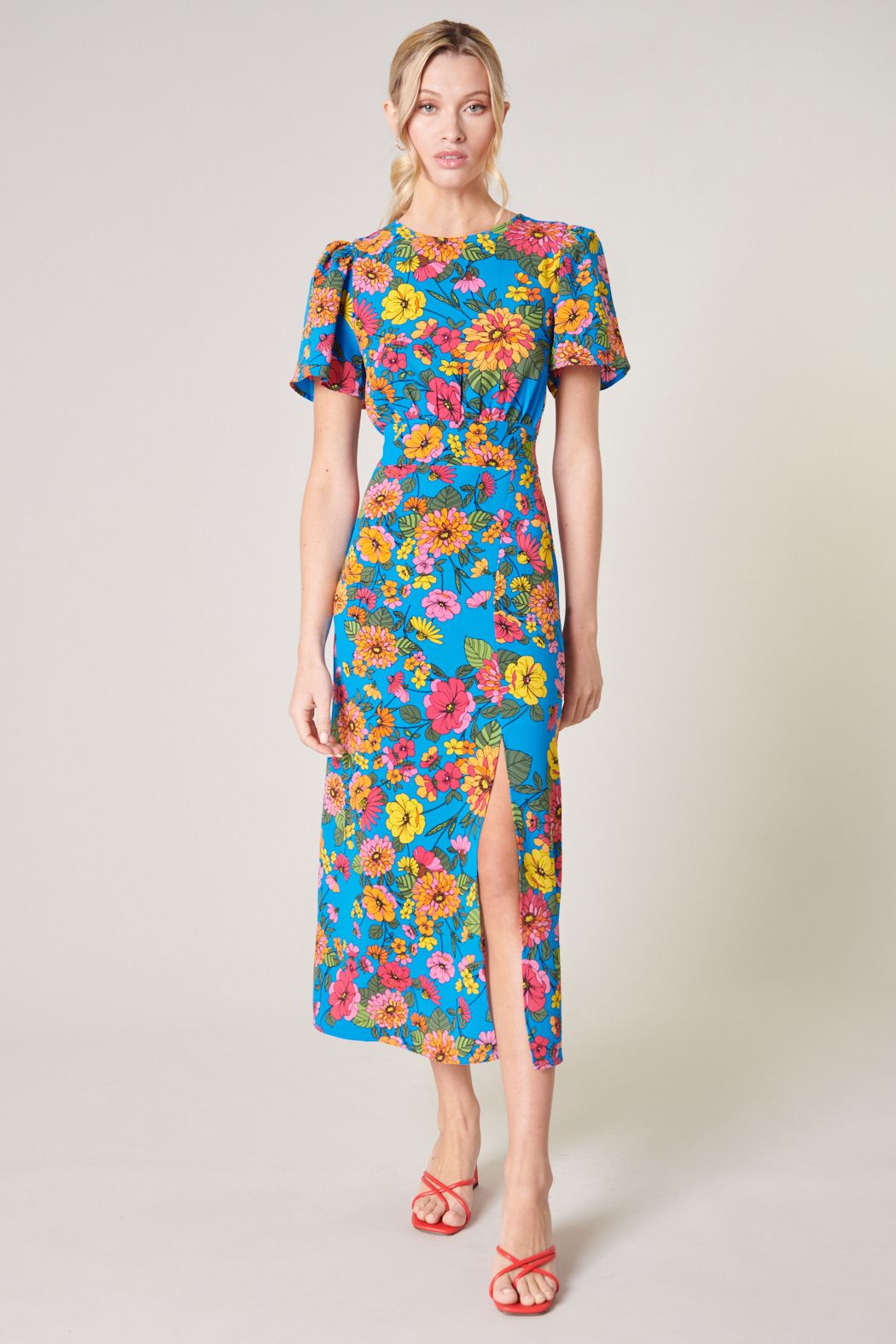 Twiggy Floral Bloom Floral Midi Dress - 761D