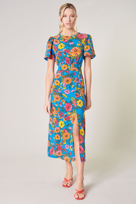 Twiggy Floral Bloom Floral Midi Dress - 761D