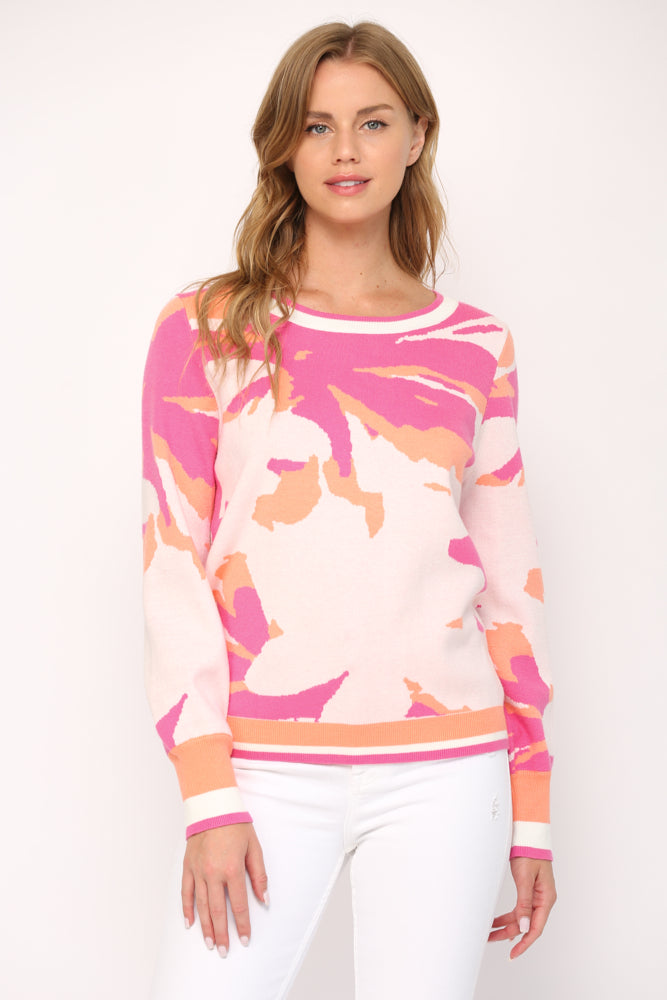 ABSTRACT JACQUARD KNITTED PULLOVER - 653-1FC