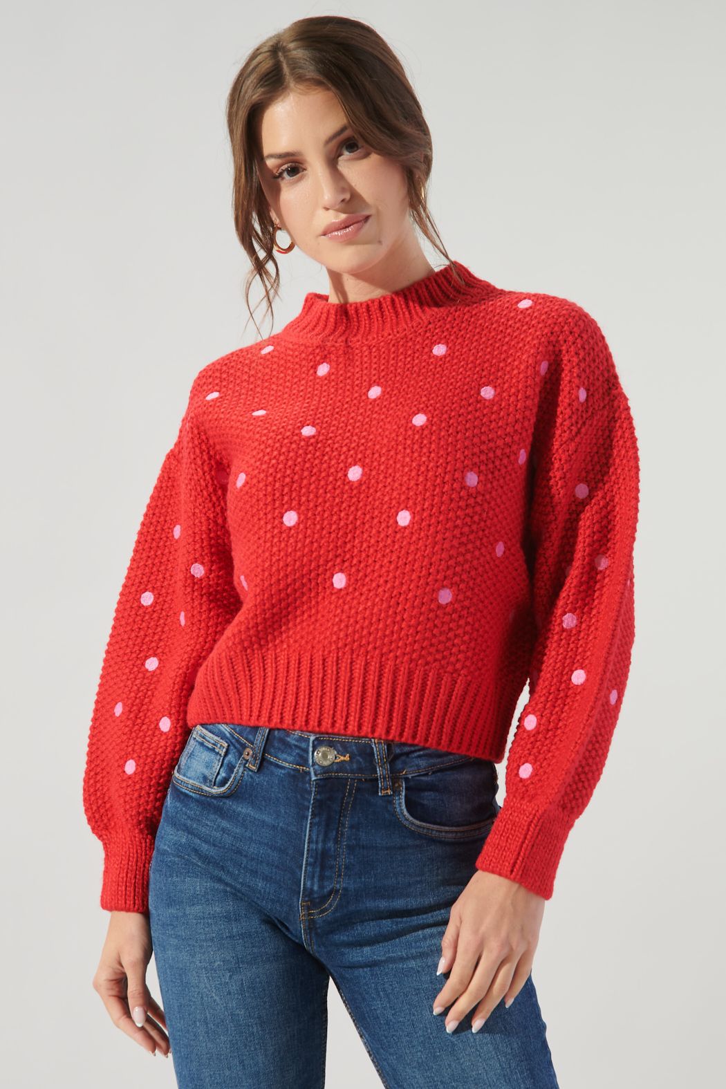 Minnie Embroidered Dot Sweater - 529A