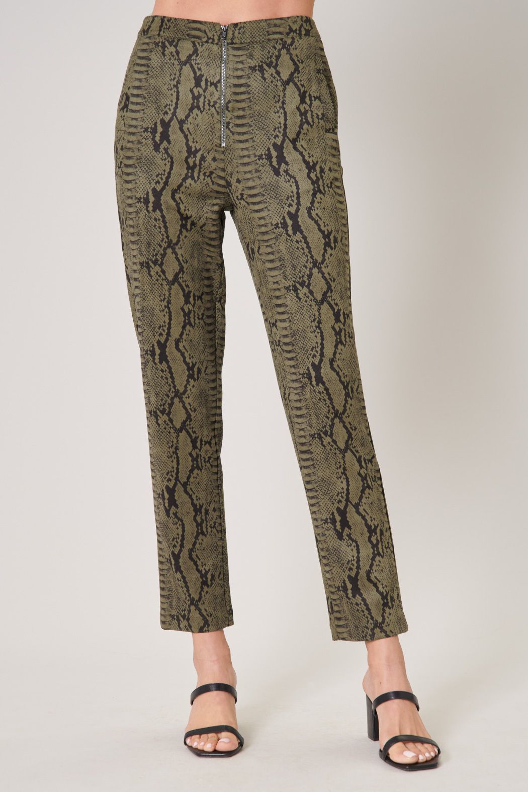 Born For This Faux Suede Snake Print Pants - C104