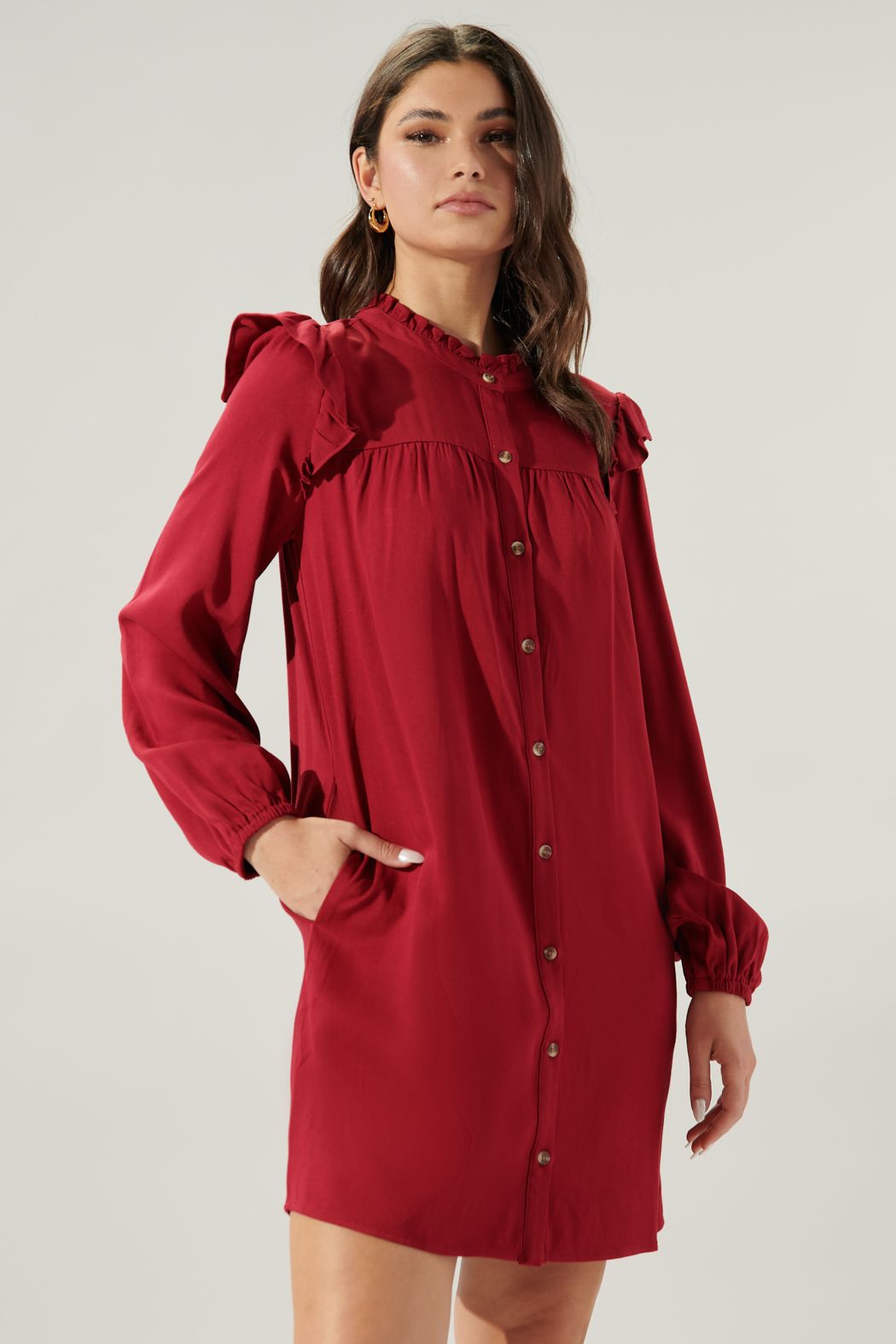 Pave the Way Button Down Shift Dress