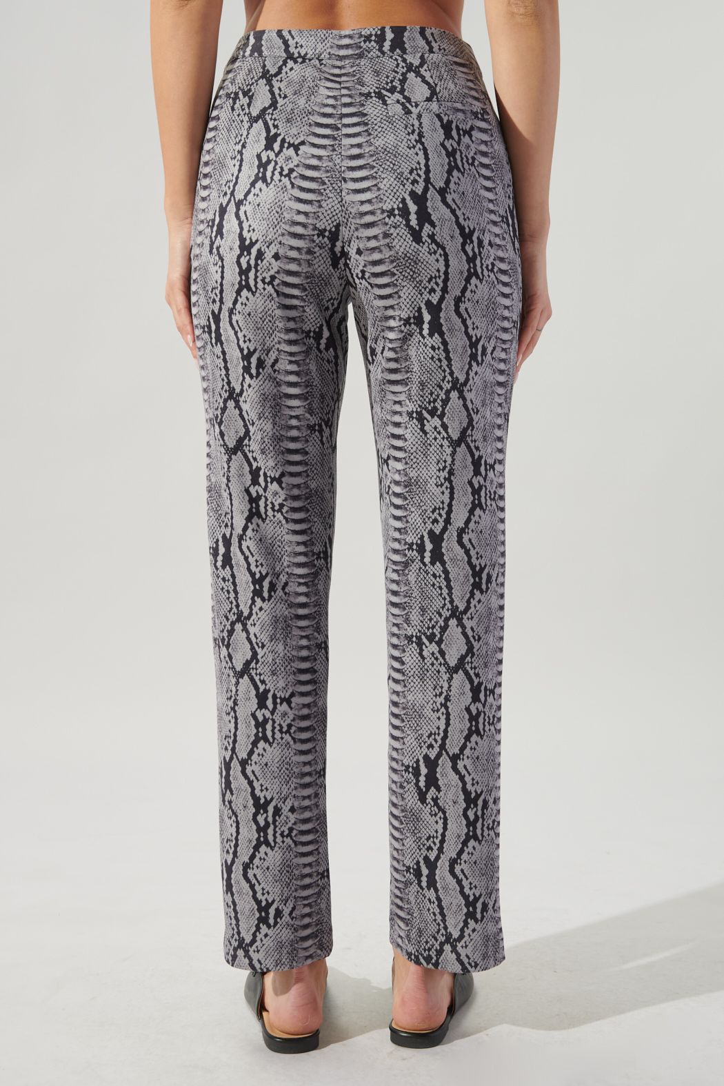 Born For This Faux Suede Snake Print Pants - C104