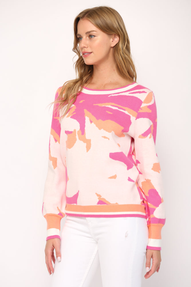 ABSTRACT JACQUARD KNITTED PULLOVER - 653-1FC