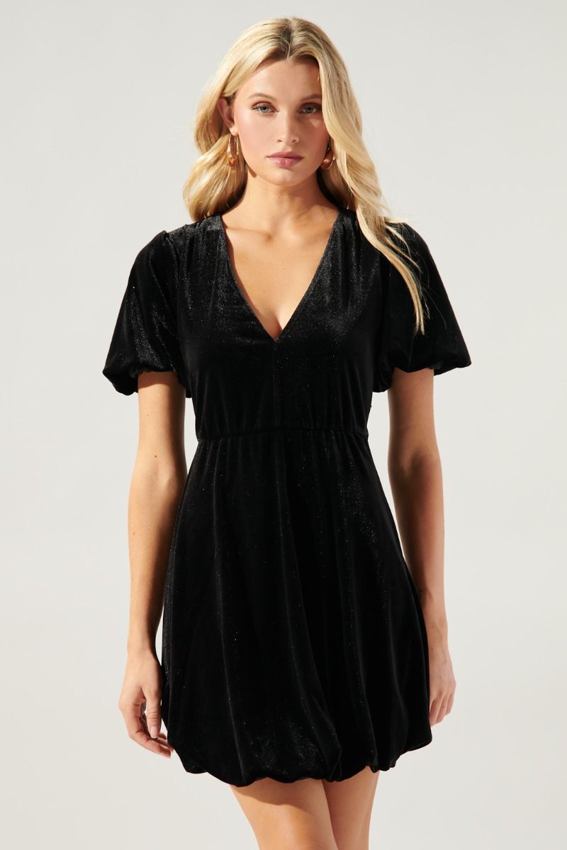 Dakota Velvet Volume Hem Mini Dress - 612B