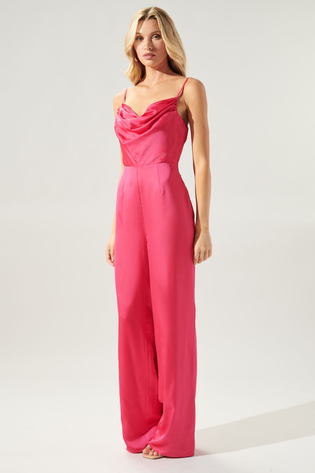 Chateau Satin Cowl Neck Jumpsuit - B903