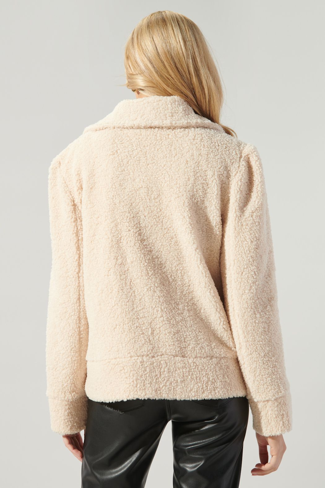 Rowan Faux Sherpa Moto Jacket - 530A