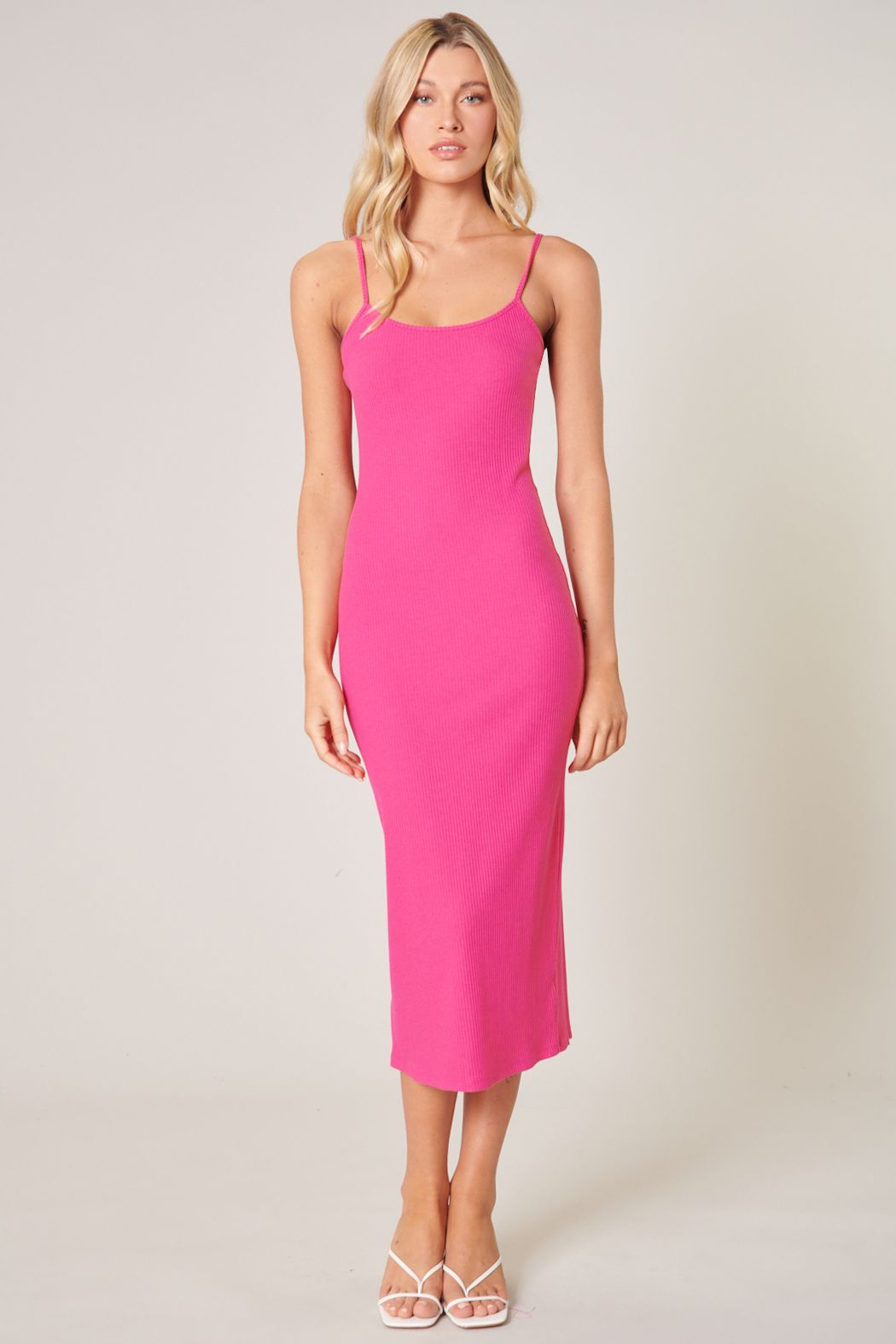 Kingston Ribbed Knit Cami Midi Dress - D219