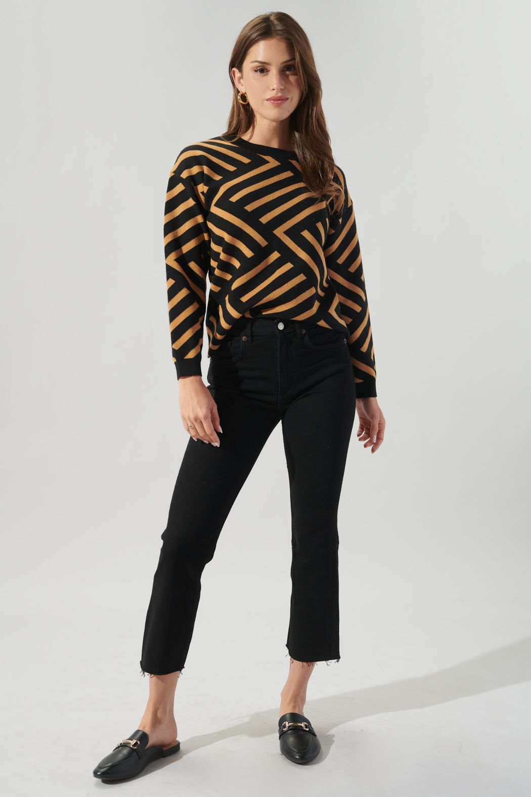 Tiller Comb Pattern Crew Neck Sweater