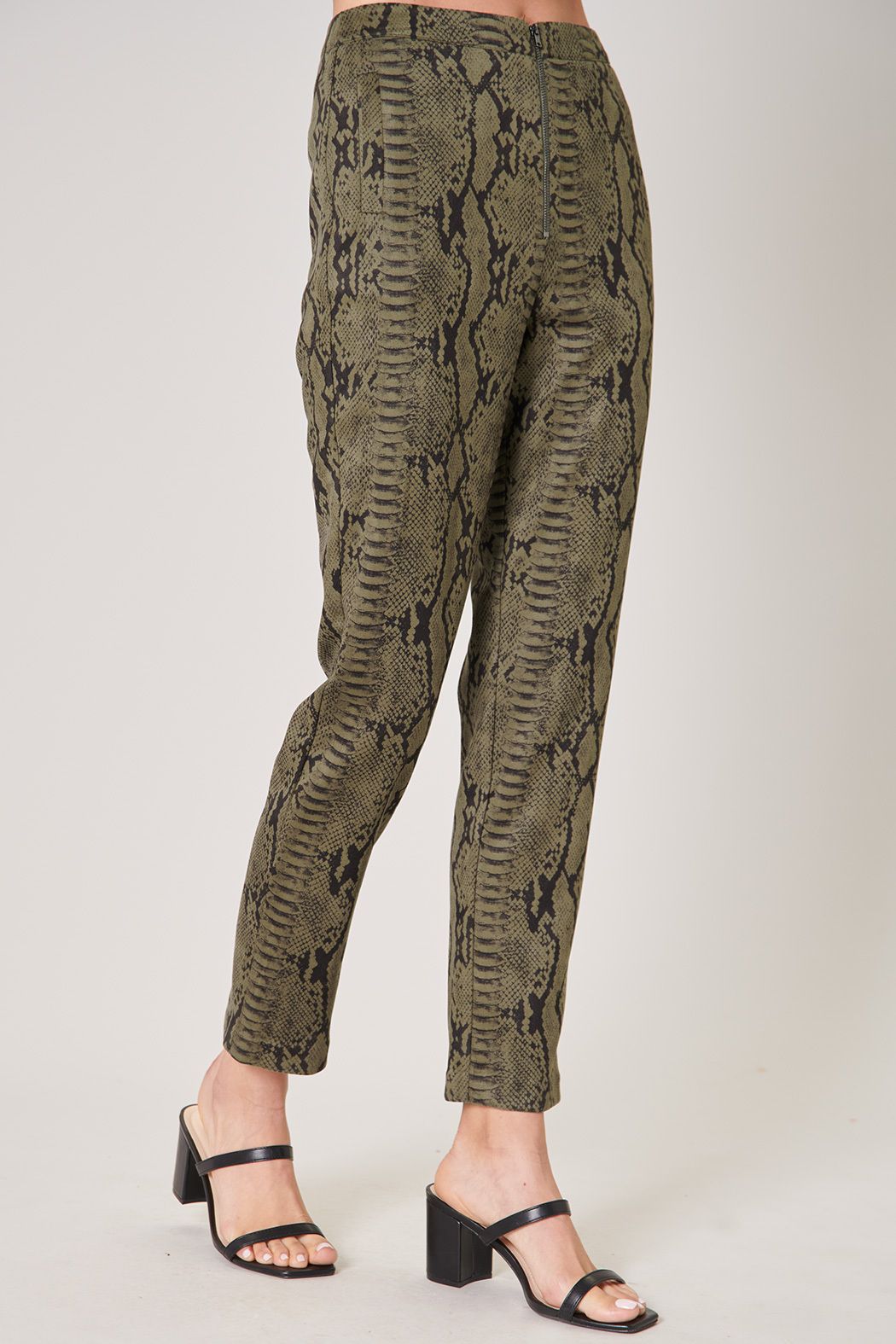 Born For This Faux Suede Snake Print Pants - C104