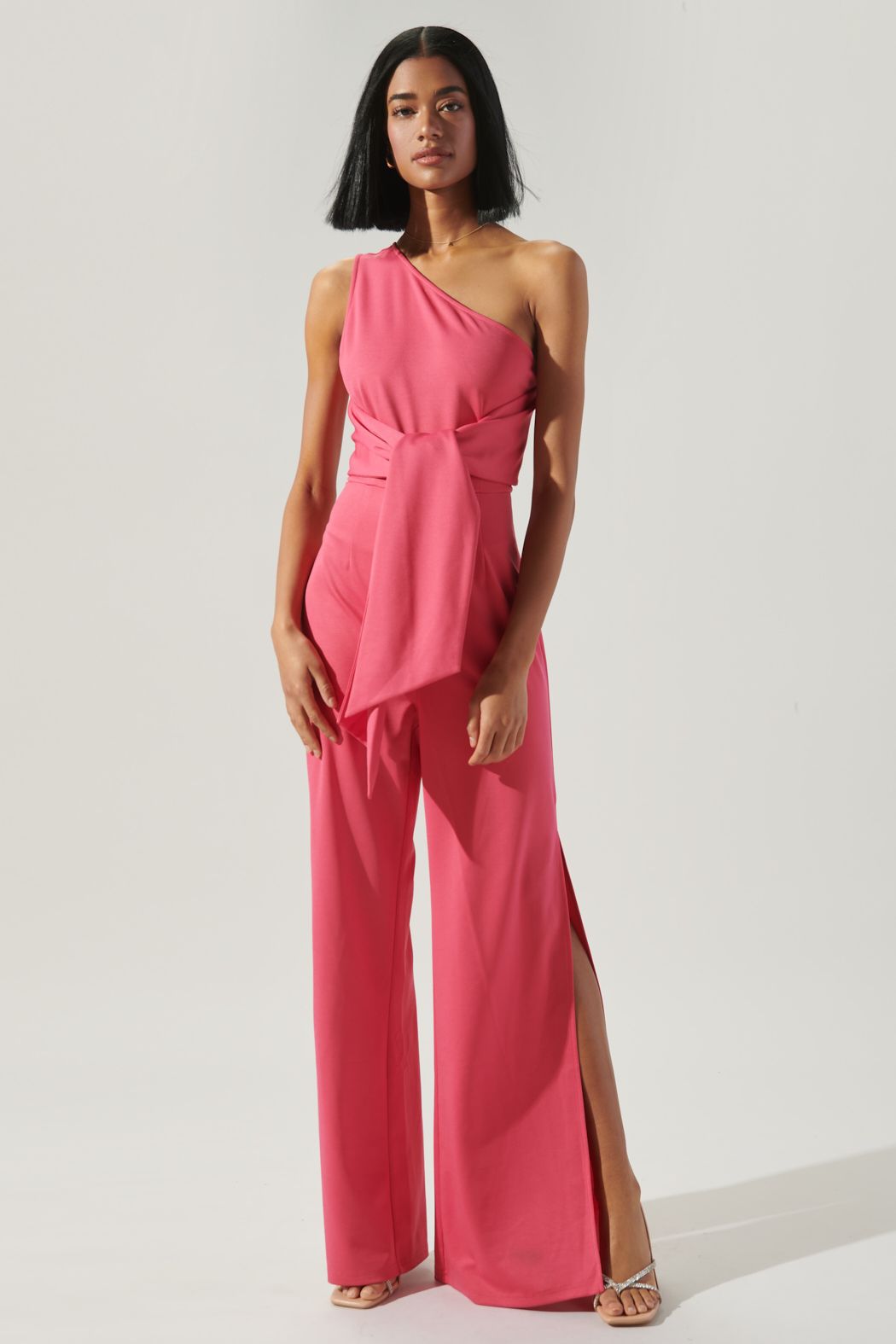 Kimmi One Shoulder Split Leg Jumpsuit - B707