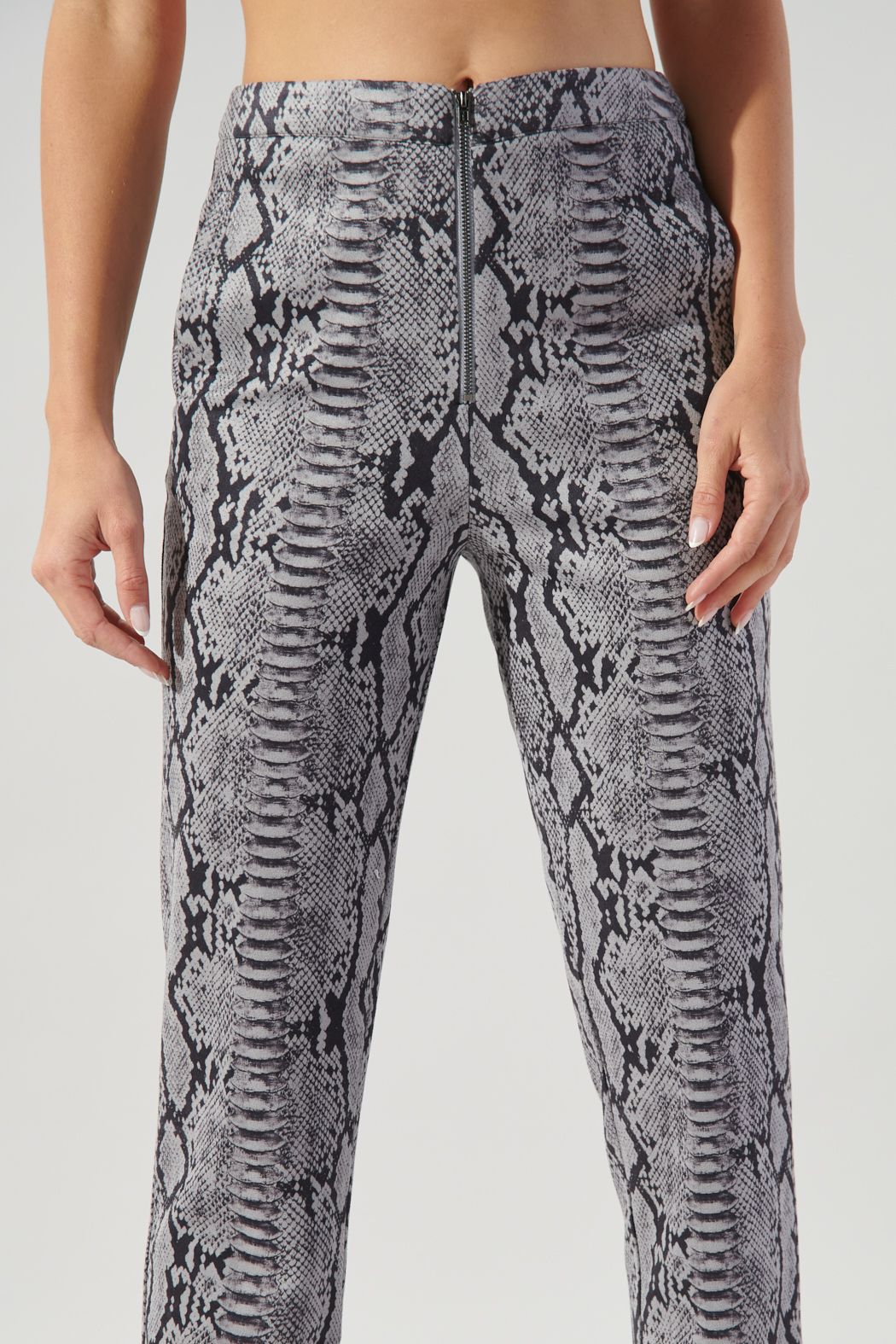 Born For This Faux Suede Snake Print Pants - C104