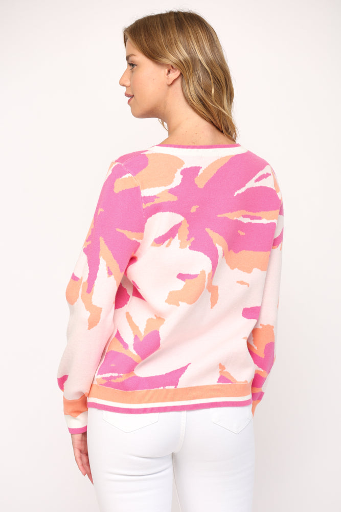 ABSTRACT JACQUARD KNITTED PULLOVER - 653-1FC