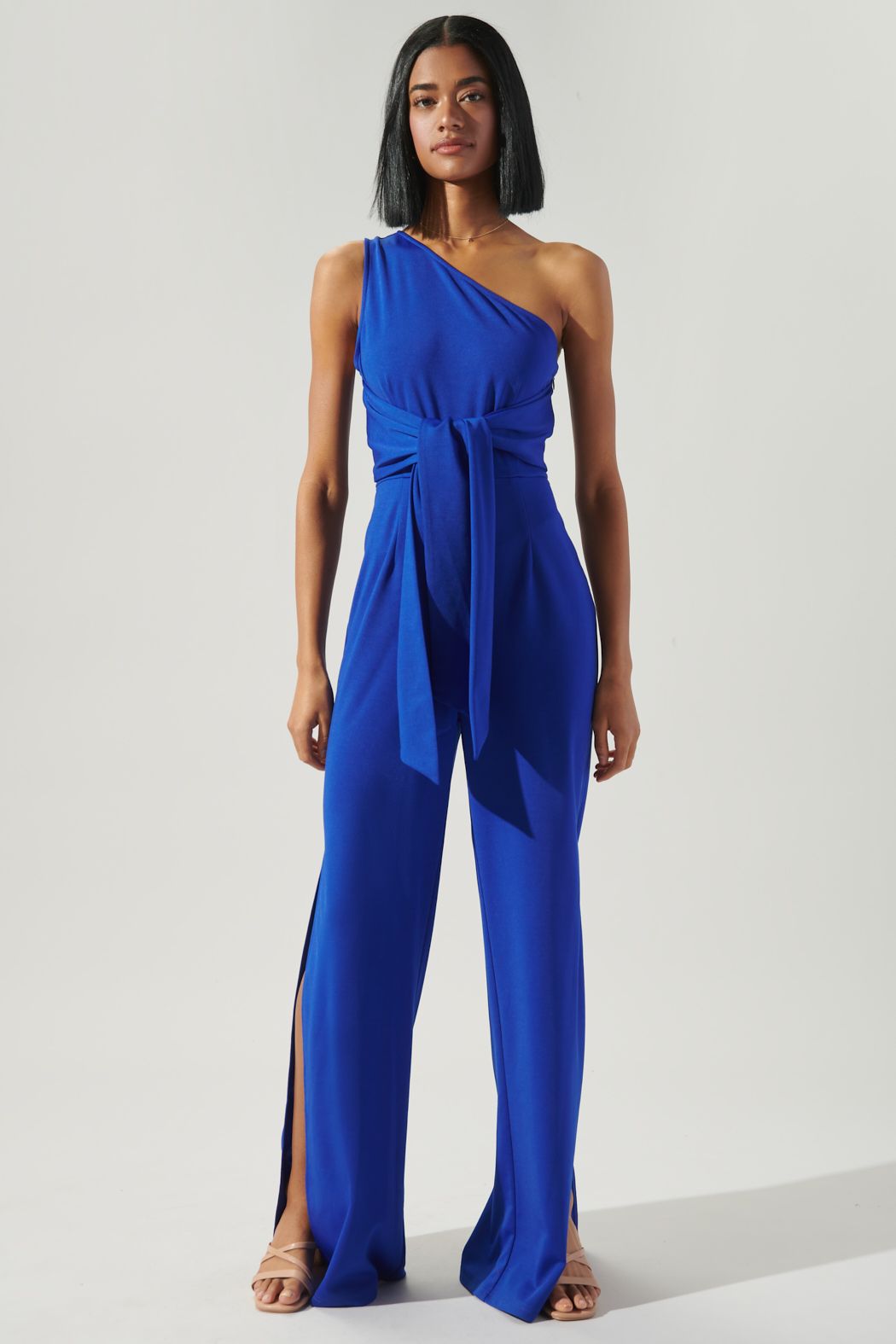 Kimmi One Shoulder Split Leg Jumpsuit - B707