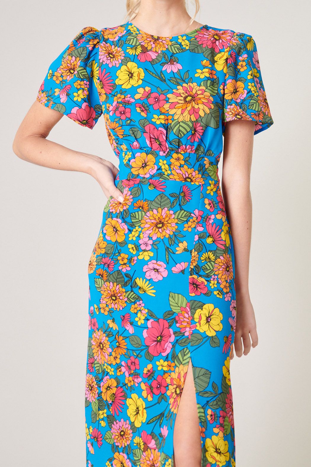 Twiggy Floral Bloom Floral Midi Dress - 761D